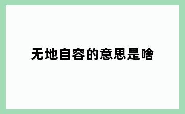 无地自容的意思是啥