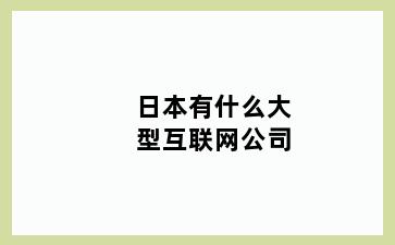 日本有什么大型互联网公司