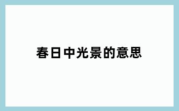 春日中光景的意思
