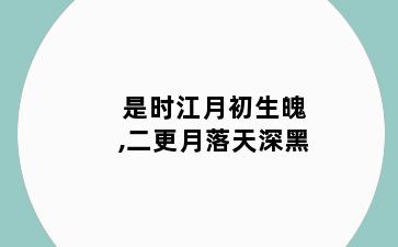 是时江月初生魄,二更月落天深黑