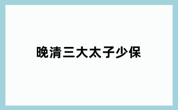 晚清三大太子少保