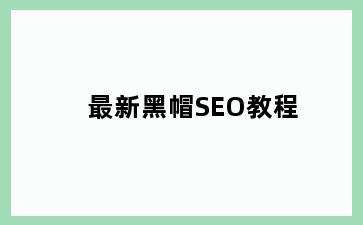 最新黑帽SEO教程