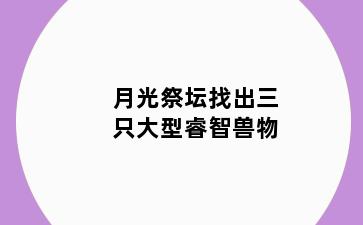月光祭坛找出三只大型睿智兽物