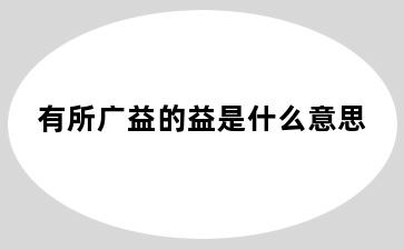 有所广益的益是什么意思