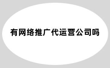 有网络推广代运营公司吗