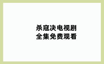 杀寇决电视剧全集免费观看