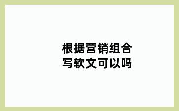 根据营销组合写软文可以吗