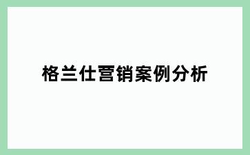格兰仕营销案例分析