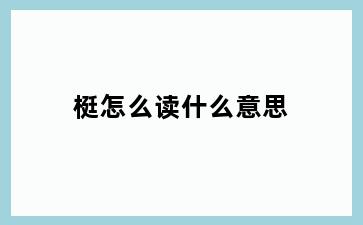 梃怎么读什么意思