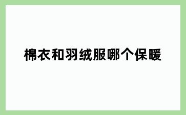棉衣和羽绒服哪个保暖