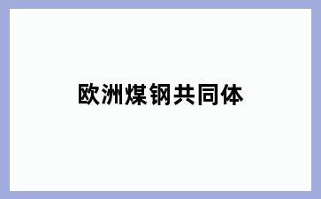 欧洲煤钢共同体
