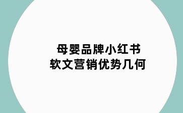 母婴品牌小红书软文营销优势几何