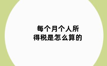 每个月个人所得税是怎么算的