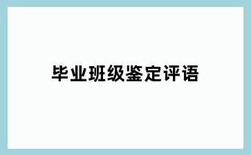 毕业班级鉴定评语