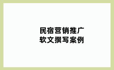 民宿营销推广软文撰写案例