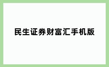 民生证券财富汇手机版