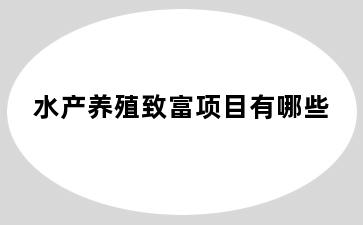 水产养殖致富项目有哪些
