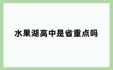 水果湖高中是省重点吗