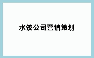 水饺公司营销策划