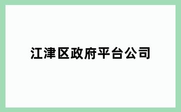 江津区政府平台公司