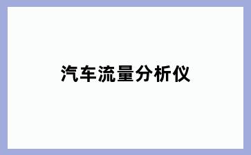 汽车流量分析仪