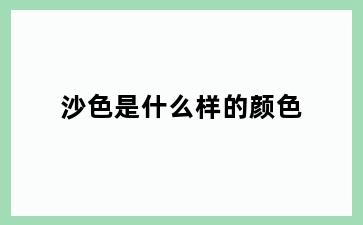 沙色是什么样的颜色