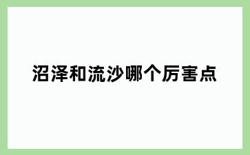 沼泽和流沙哪个厉害点