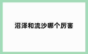 沼泽和流沙哪个厉害