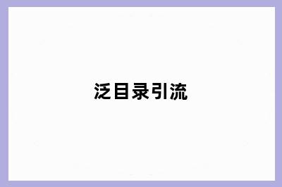泛目录引流