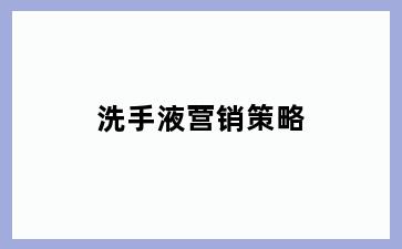 洗手液营销策略