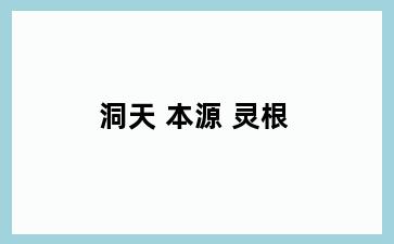 洞天 本源 灵根