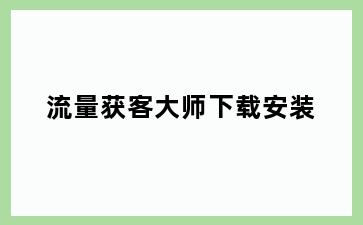 流量获客大师下载安装
