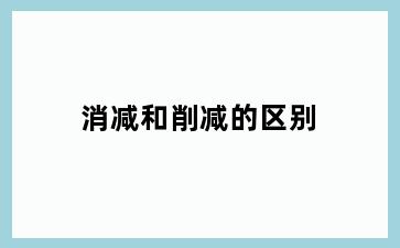 消减和削减的区别