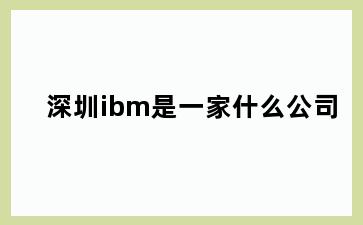 深圳ibm是一家什么公司