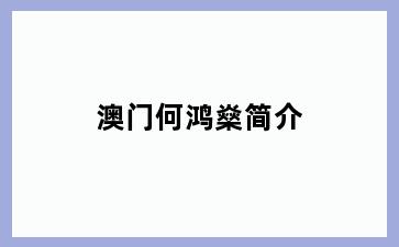 澳门何鸿燊简介