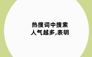 热搜词中搜索人气越多,表明