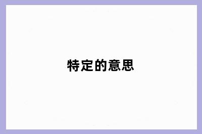 特定的意思