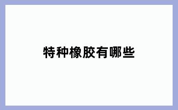 特种橡胶有哪些