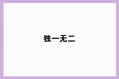 独一无二
