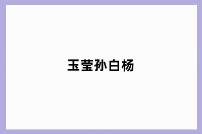 玉莹孙白杨