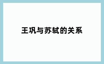 王巩与苏轼的关系