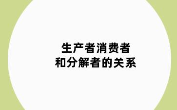 生产者消费者和分解者的关系