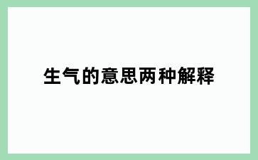 生气的意思两种解释