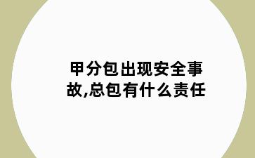 甲分包出现安全事故,总包有什么责任