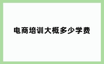 电商培训大概多少学费