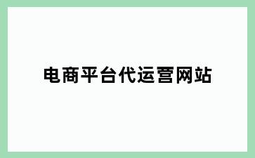 电商平台代运营网站