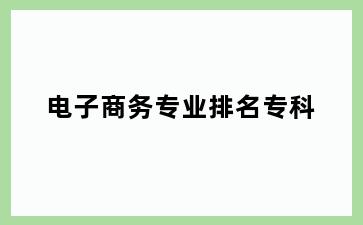电子商务专业排名专科