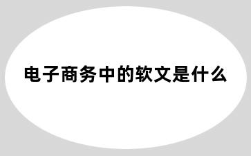 电子商务中的软文是什么