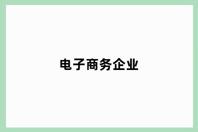 电子商务企业