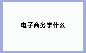 电子商务学什么